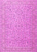 Machine Washable Persian Pink Traditional Rug, wshtr3697pnk