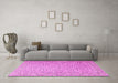 Machine Washable Persian Pink Traditional Rug in a Living Room, wshtr3697pnk