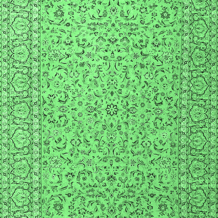 Machine Washable Persian Emerald Green Traditional Area Rugs, wshtr3697emgrn