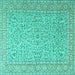 Square Persian Turquoise Traditional Rug, tr3697turq