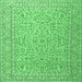 Square Persian Emerald Green Traditional Rug, tr3697emgrn