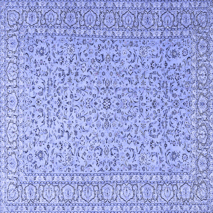 Square Machine Washable Persian Blue Traditional Rug, wshtr3697blu