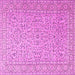 Square Machine Washable Persian Pink Traditional Rug, wshtr3697pnk