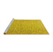 Sideview of Machine Washable Persian Yellow Traditional Rug, wshtr3697yw