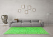 Machine Washable Persian Green Traditional Area Rugs in a Living Room,, wshtr3697grn