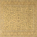 Square Machine Washable Persian Brown Traditional Rug, wshtr3697brn