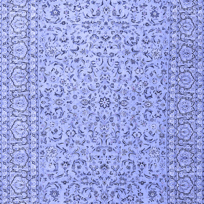 Machine Washable Persian Blue Traditional Rug, wshtr3697blu