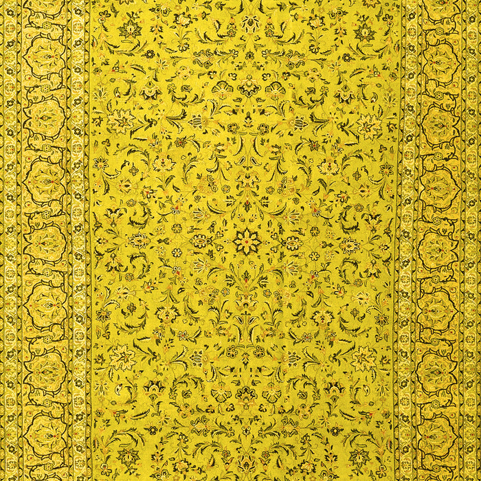 Machine Washable Persian Yellow Traditional Rug, wshtr3697yw