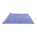 Sideview of Machine Washable Persian Blue Traditional Rug, wshtr3697blu