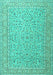 Machine Washable Persian Turquoise Traditional Area Rugs, wshtr3697turq