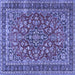 Square Persian Blue Traditional Rug, tr3698blu