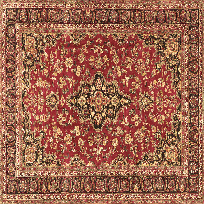 Square Machine Washable Persian Brown Traditional Rug, wshtr3698brn