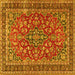 Square Persian Yellow Traditional Rug, tr3698yw