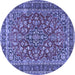 Round Persian Blue Traditional Rug, tr3698blu