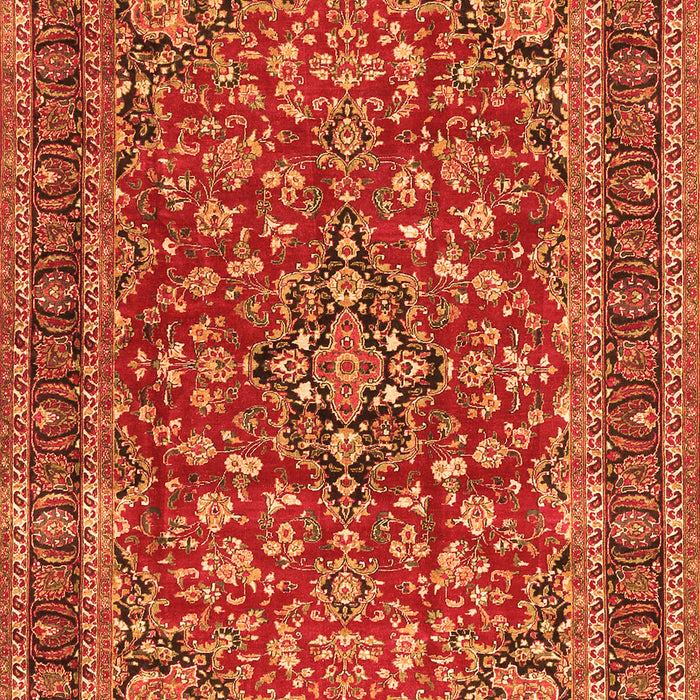 Serging Thickness of Machine Washable Persian Orange Traditional Area Rugs, wshtr3698org