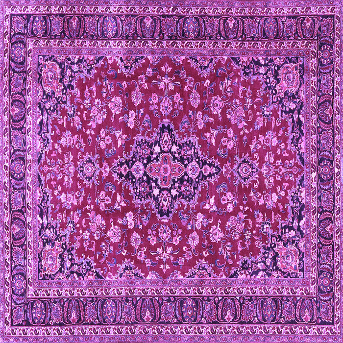 Square Machine Washable Persian Purple Traditional Area Rugs, wshtr3698pur