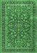 Machine Washable Persian Emerald Green Traditional Area Rugs, wshtr3698emgrn