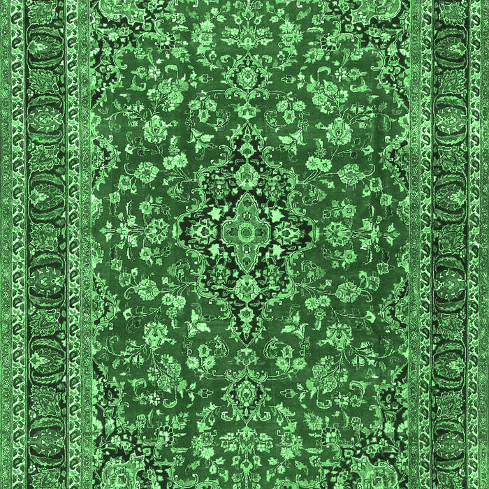 Machine Washable Persian Emerald Green Traditional Area Rugs, wshtr3698emgrn