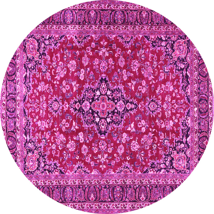 Round Persian Pink Traditional Rug, tr3698pnk