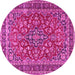 Round Persian Pink Traditional Rug, tr3698pnk