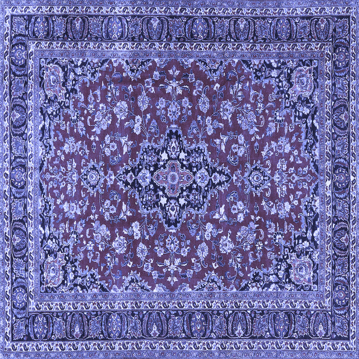 Square Machine Washable Persian Blue Traditional Rug, wshtr3698blu