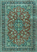 Machine Washable Persian Turquoise Traditional Area Rugs, wshtr3698turq