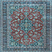 Square Machine Washable Persian Light Blue Traditional Rug, wshtr3698lblu