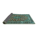 Sideview of Persian Turquoise Traditional Rug, tr3698turq