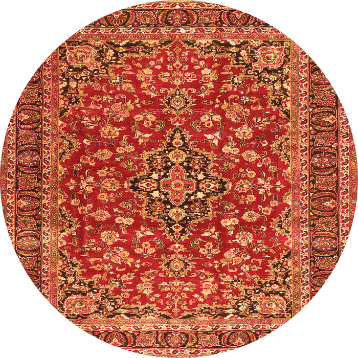 Machine Washable Persian Orange Traditional Area Rugs, wshtr3698org