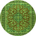 Square Persian Green Traditional Rug, tr3698grn