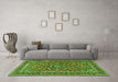 Machine Washable Persian Green Traditional Area Rugs in a Living Room,, wshtr3698grn