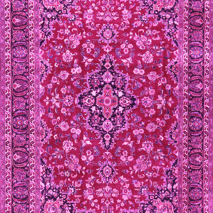 Machine Washable Persian Pink Traditional Rug, wshtr3698pnk