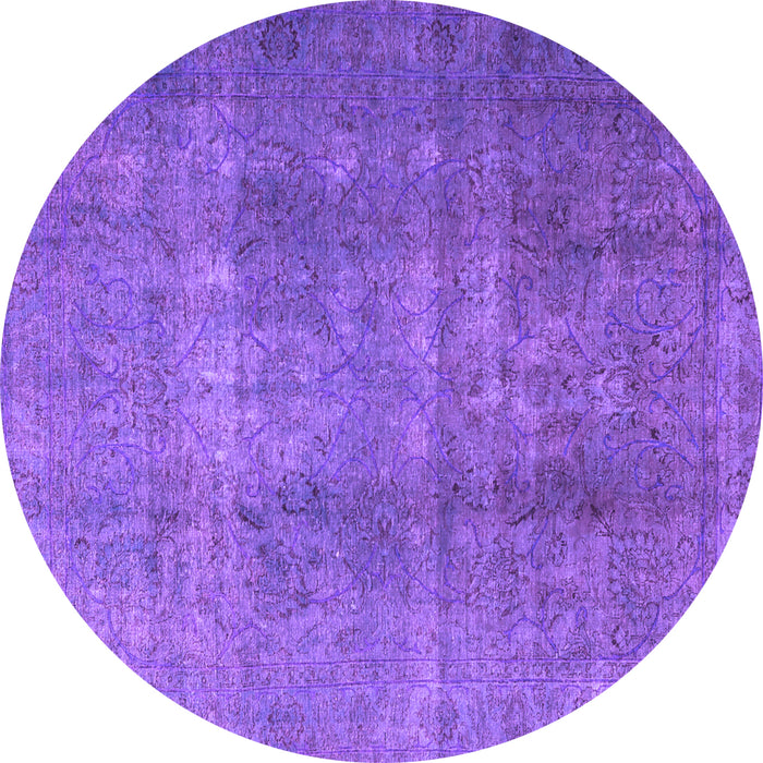 Round Persian Purple Bohemian Rug, tr3699pur