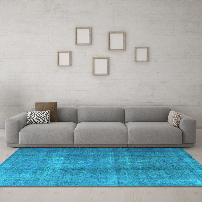 Machine Washable Persian Light Blue Bohemian Rug in a Living Room, wshtr3699lblu