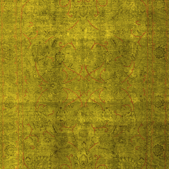 Machine Washable Persian Yellow Bohemian Rug, wshtr3699yw