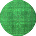 Machine Washable Persian Green Bohemian Area Rugs, wshtr3699grn