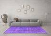 Machine Washable Persian Purple Bohemian Area Rugs in a Living Room, wshtr3699pur