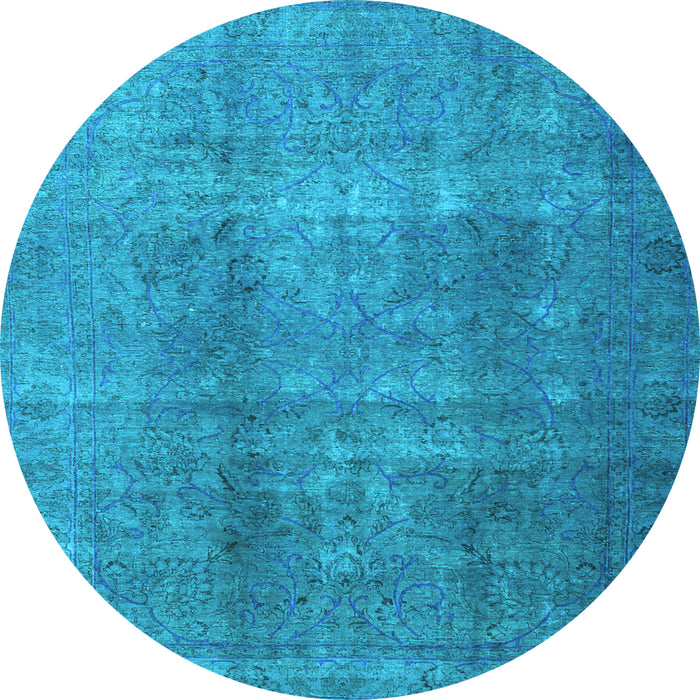 Round Persian Light Blue Bohemian Rug, tr3699lblu