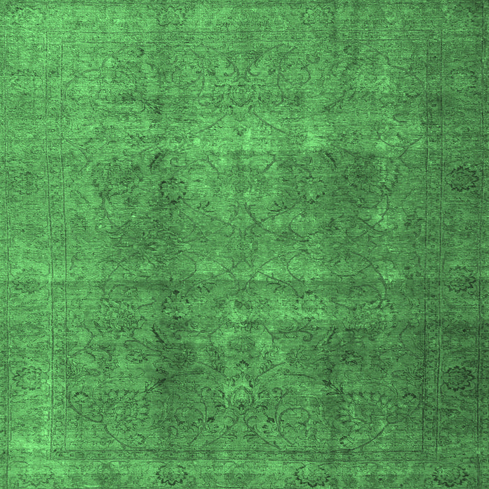 Square Machine Washable Persian Emerald Green Bohemian Area Rugs, wshtr3699emgrn