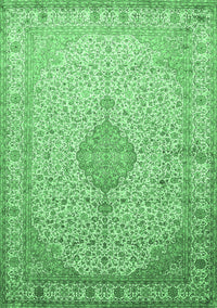 Medallion Emerald Green Traditional Rug, tr369emgrn