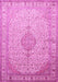 Machine Washable Medallion Pink Traditional Rug, wshtr369pnk