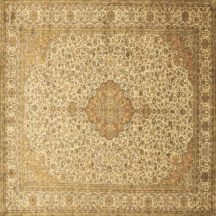 Square Medallion Brown Traditional Rug, tr369brn