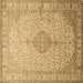Square Medallion Brown Traditional Rug, tr369brn