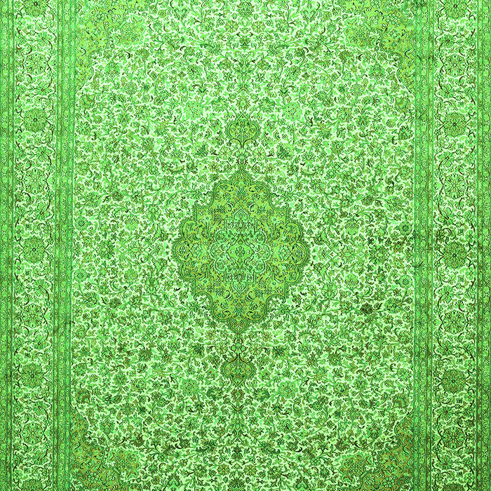Medallion Green Traditional Rug, tr369grn