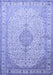 Machine Washable Medallion Blue Traditional Rug, wshtr369blu