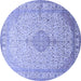 Round Medallion Blue Traditional Rug, tr369blu