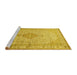 Sideview of Machine Washable Medallion Yellow Traditional Rug, wshtr369yw