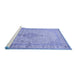 Sideview of Machine Washable Medallion Blue Traditional Rug, wshtr369blu