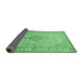 Sideview of Medallion Emerald Green Traditional Rug, tr369emgrn