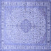 Square Medallion Blue Traditional Rug, tr369blu